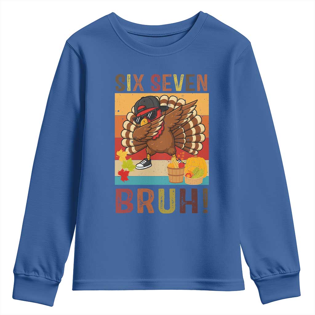 Six Seven Meme Turkey Dabbing Youth Sweatshirt Funny Thanksgiving Gift - Wonder Print Shop