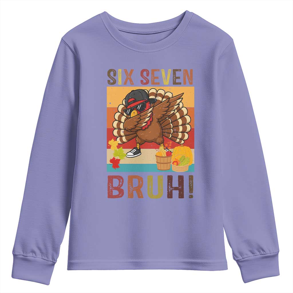 Six Seven Meme Turkey Dabbing Youth Sweatshirt Funny Thanksgiving Gift - Wonder Print Shop