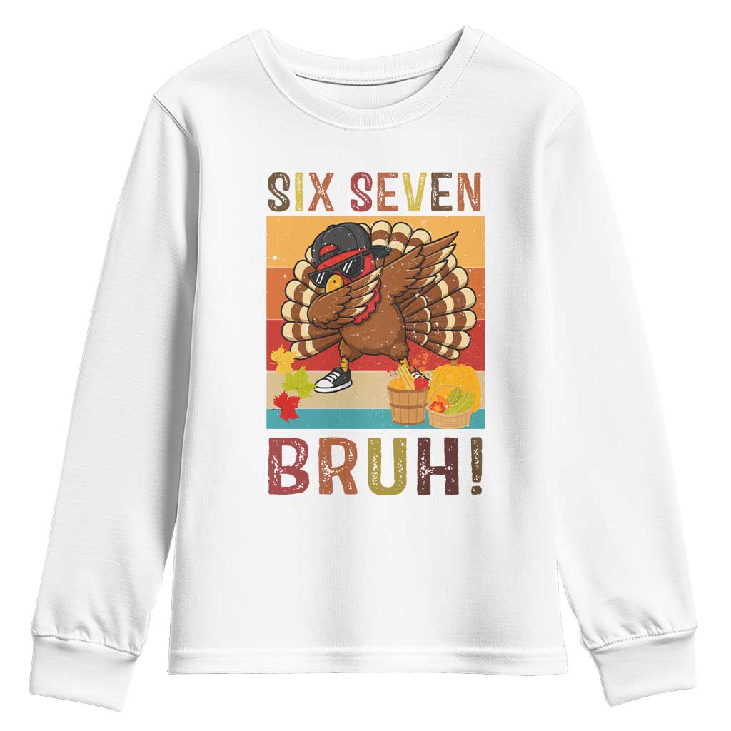 Six Seven Meme Turkey Dabbing Youth Sweatshirt Funny Thanksgiving Gift - Wonder Print Shop