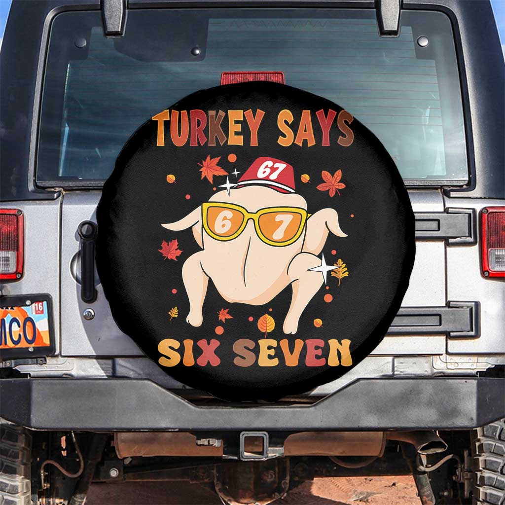 Turkey Says Six Seven Spare Tire Cover Funny Thanksgiving Meme Gift - Wonder Print Shop