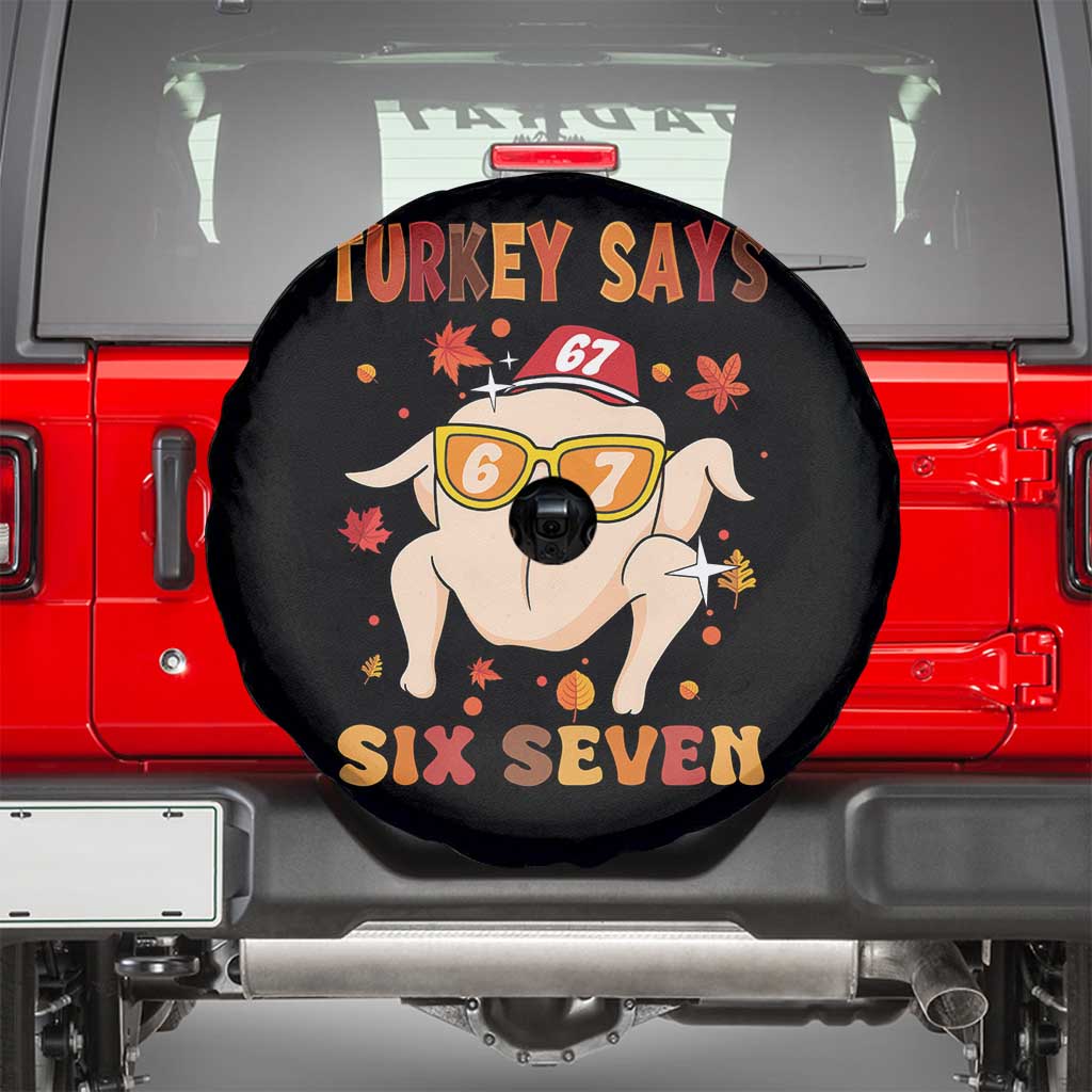 Turkey Says Six Seven Spare Tire Cover Funny Thanksgiving Meme Gift - Wonder Print Shop