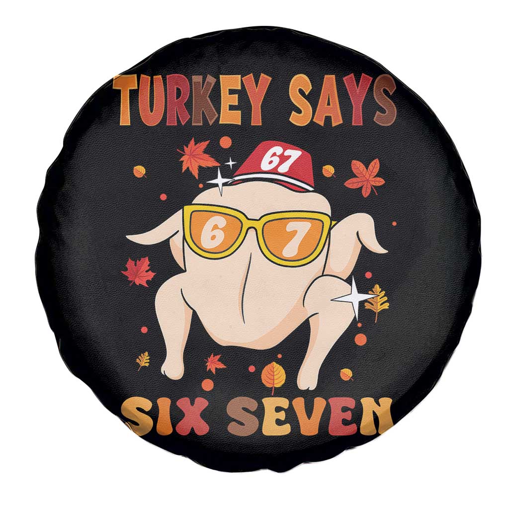 Turkey Says Six Seven Spare Tire Cover Funny Thanksgiving Meme Gift - Wonder Print Shop