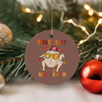 Turkey Says Six Seven Ceramic Ornament Funny Thanksgiving Meme Gift - Wonder Print Shop