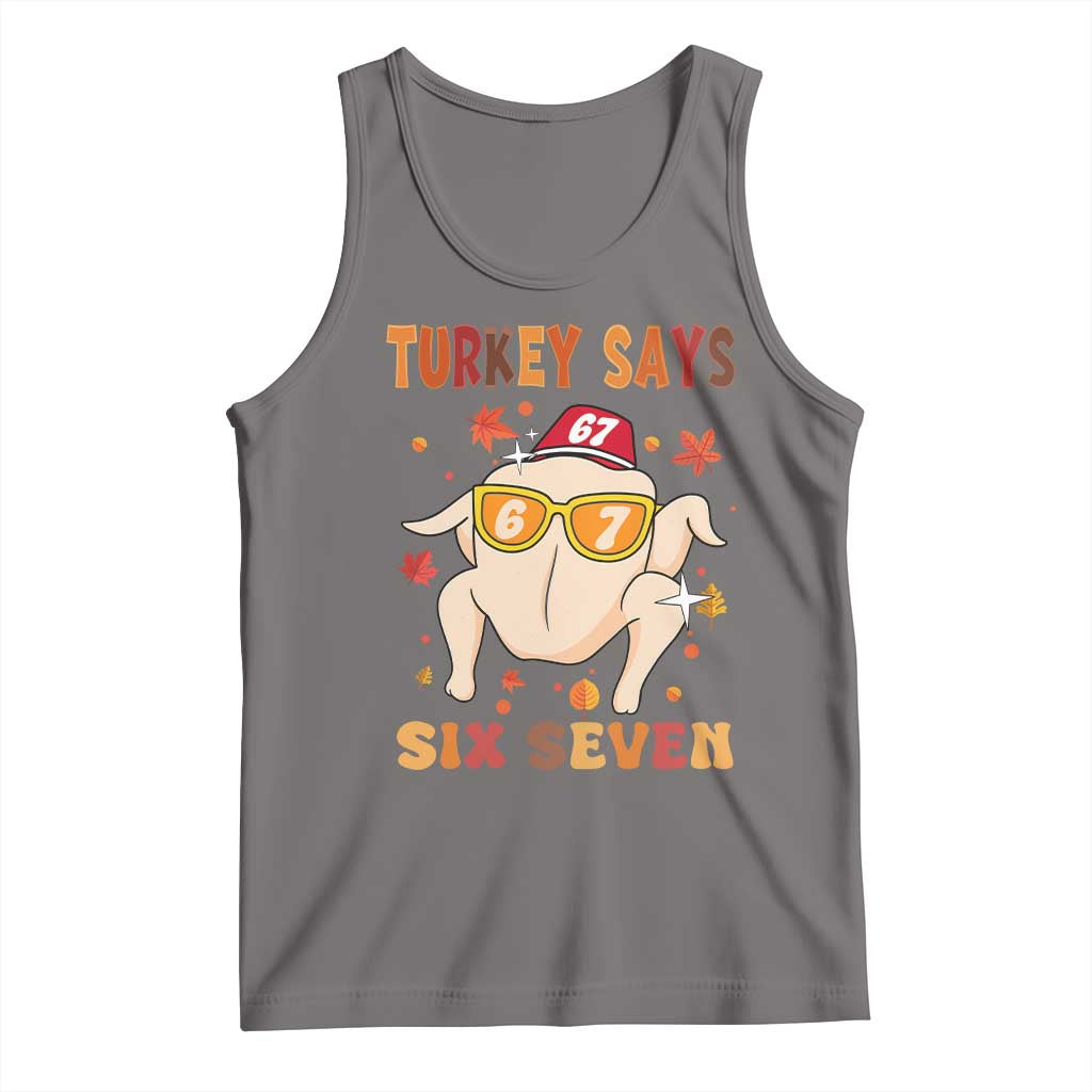 Turkey Says Six Seven Tank Top Funny Thanksgiving Meme Gift - Wonder Print Shop