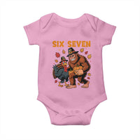 Six Seven Meme Bigfoot And Turkey Baby Onesie Funny Thanksgiving Gift - Wonder Print Shop