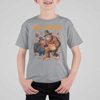Six Seven Meme Bigfoot And Turkey T Shirt For Kid Funny Thanksgiving Gift - Wonder Print Shop