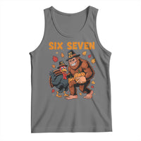 Six Seven Meme Bigfoot And Turkey Tank Top Funny Thanksgiving Gift - Wonder Print Shop