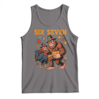 Six Seven Meme Bigfoot And Turkey Tank Top Funny Thanksgiving Gift - Wonder Print Shop
