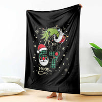 Funny Green Hand Six Seven Meme Throw Blanket Gen Z Alpha Xmas Gift - Wonder Print Shop