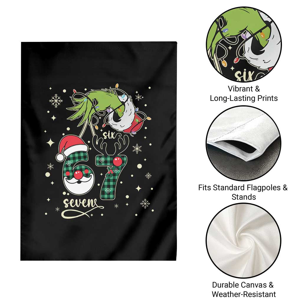 Funny Green Hand Six Seven Meme Garden Flag Gen Z Alpha Xmas Gift - Wonder Print Shop