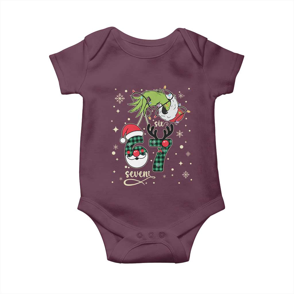 Funny Green Hand Six Seven Meme Baby Onesie Gen Z Alpha Xmas Gift - Wonder Print Shop