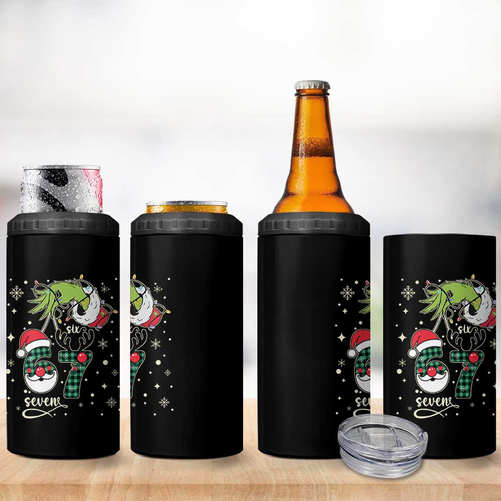 Funny Green Hand Six Seven Meme 4 in 1 Can Cooler Tumbler Gen Z Alpha Xmas Gift - Wonder Print Shop