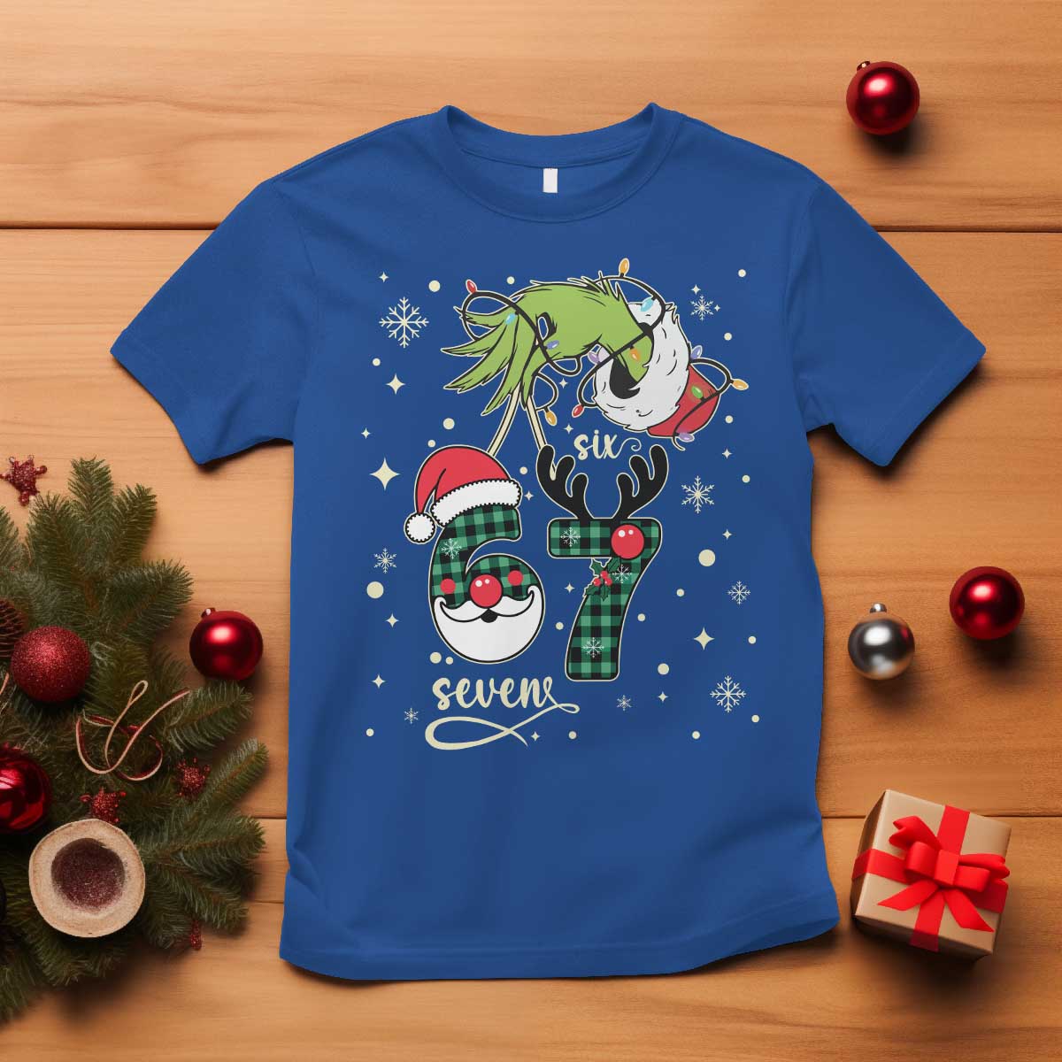 Funny Green Hand Six Seven Meme T Shirt Gen Z Alpha Xmas Gift - Wonder Print Shop