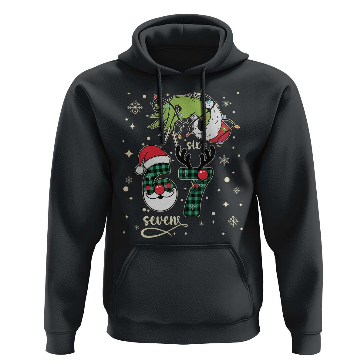 Funny Green Hand Six Seven Meme Hoodie Gen Z Alpha Xmas Gift - Wonder Print Shop