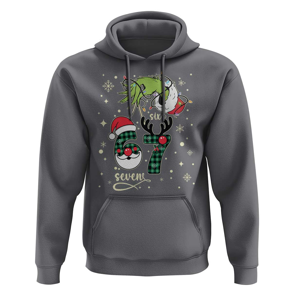 Funny Green Hand Six Seven Meme Hoodie Gen Z Alpha Xmas Gift - Wonder Print Shop