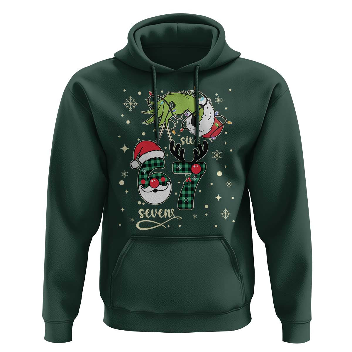Funny Green Hand Six Seven Meme Hoodie Gen Z Alpha Xmas Gift - Wonder Print Shop