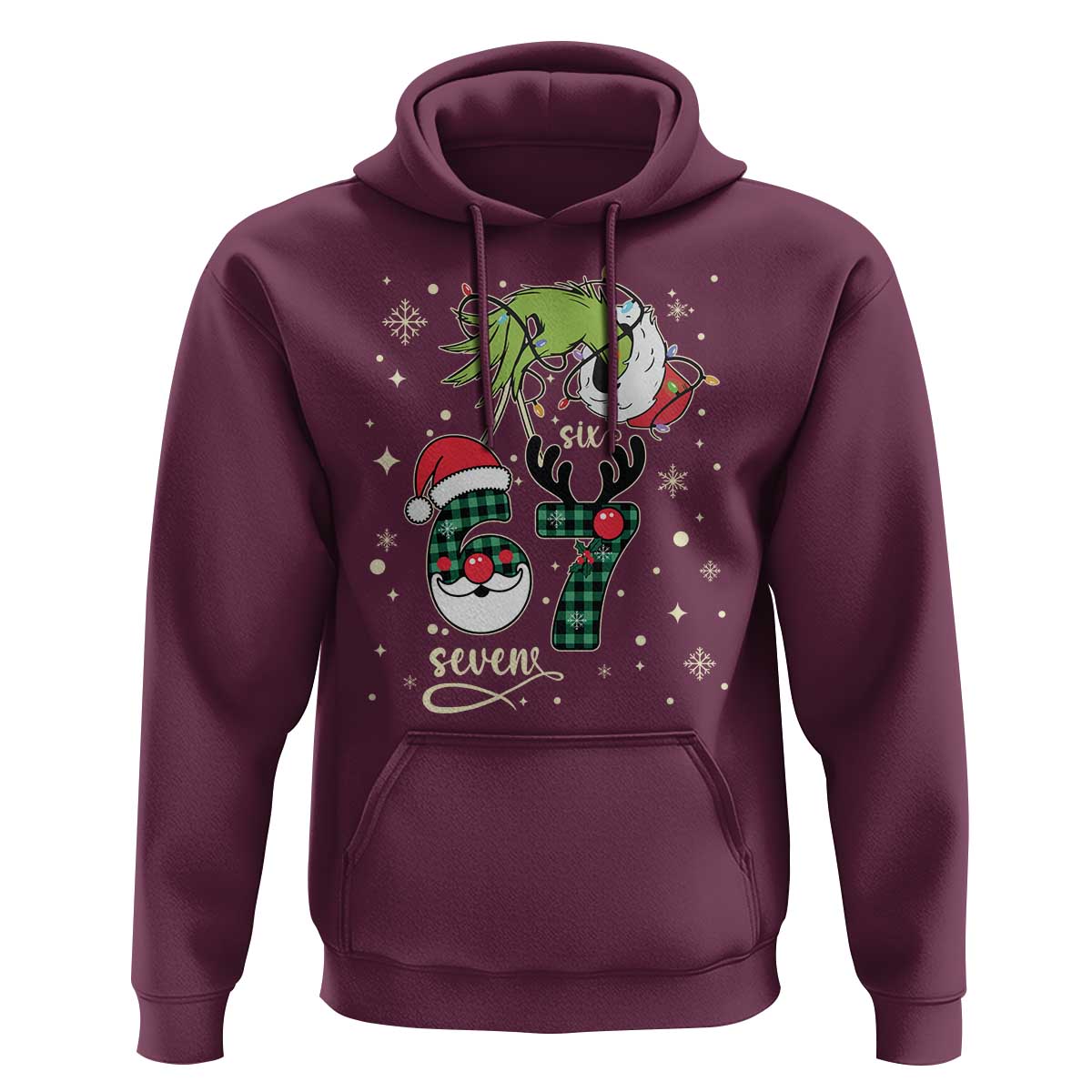 Funny Green Hand Six Seven Meme Hoodie Gen Z Alpha Xmas Gift - Wonder Print Shop