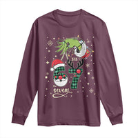 Funny Green Hand Six Seven Meme Long Sleeve Shirt Gen Z Alpha Xmas Gift - Wonder Print Shop