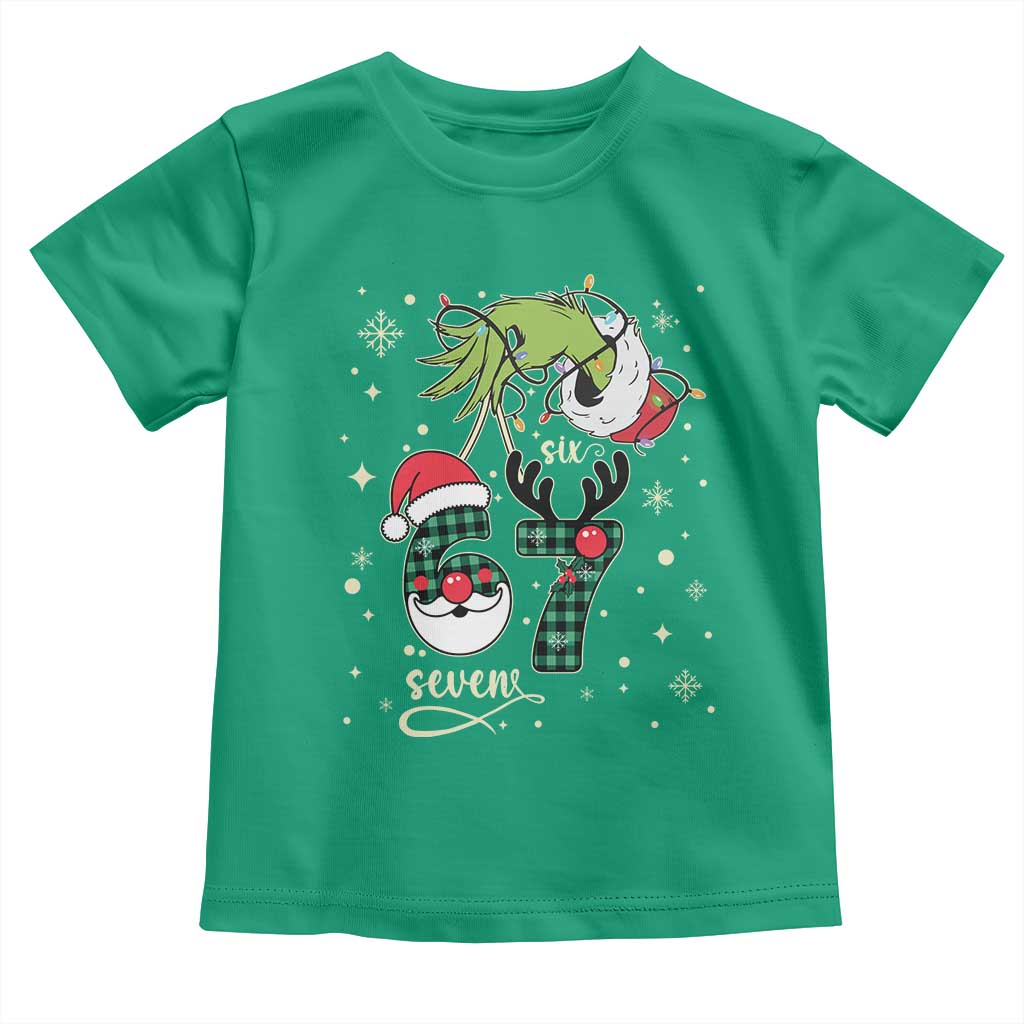 Funny Green Hand Six Seven Meme Toddler T Shirt Gen Z Alpha Xmas Gift - Wonder Print Shop