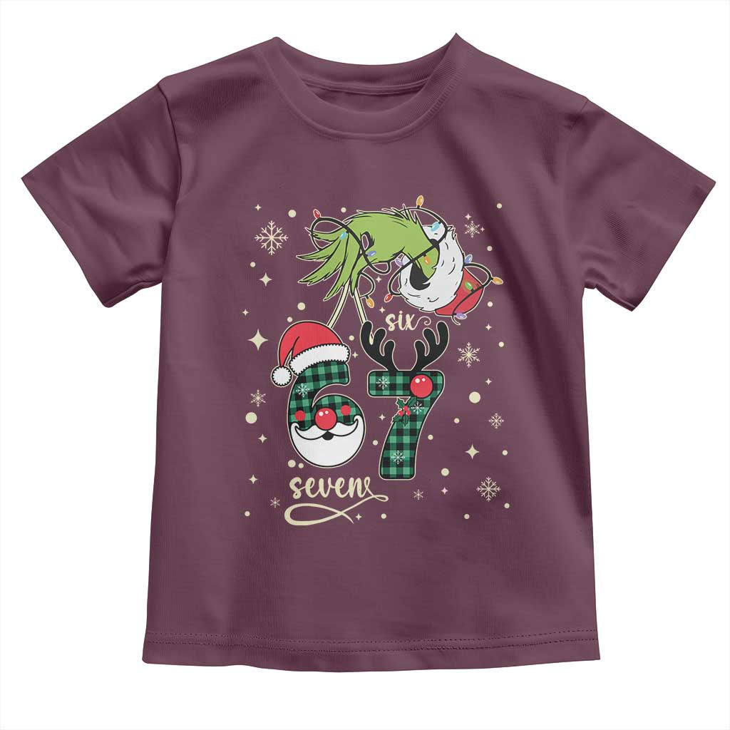 Funny Green Hand Six Seven Meme Toddler T Shirt Gen Z Alpha Xmas Gift - Wonder Print Shop