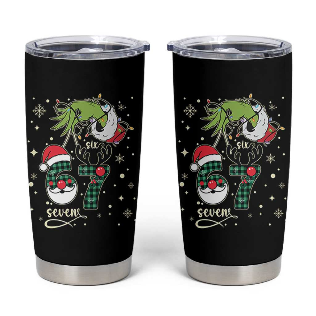 Funny Green Hand Six Seven Meme Tumbler Cup Gen Z Alpha Xmas Gift - Wonder Print Shop