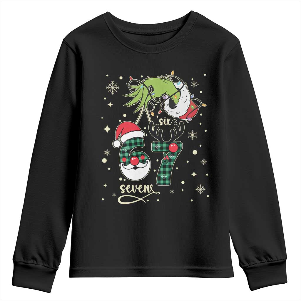 Funny Green Hand Six Seven Meme Youth Sweatshirt Gen Z Alpha Xmas Gift - Wonder Print Shop