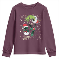 Funny Green Hand Six Seven Meme Youth Sweatshirt Gen Z Alpha Xmas Gift - Wonder Print Shop