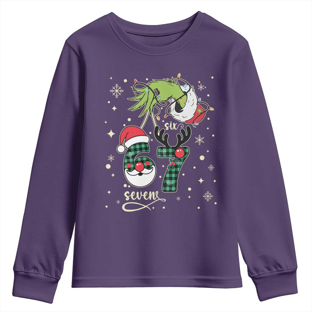 Funny Green Hand Six Seven Meme Youth Sweatshirt Gen Z Alpha Xmas Gift - Wonder Print Shop