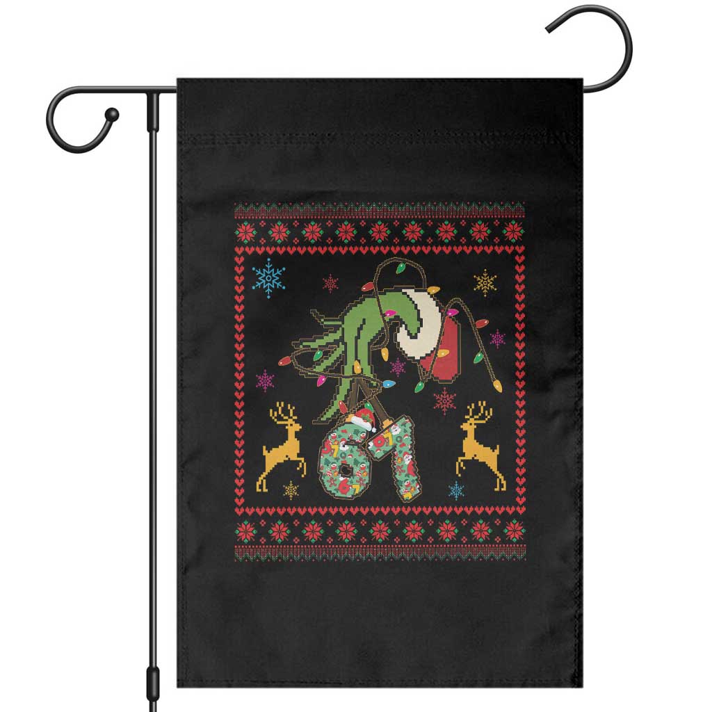 Green Hand 67 Meme Ugly Sweater Garden Flag Funny Holiday Gift - Wonder Print Shop