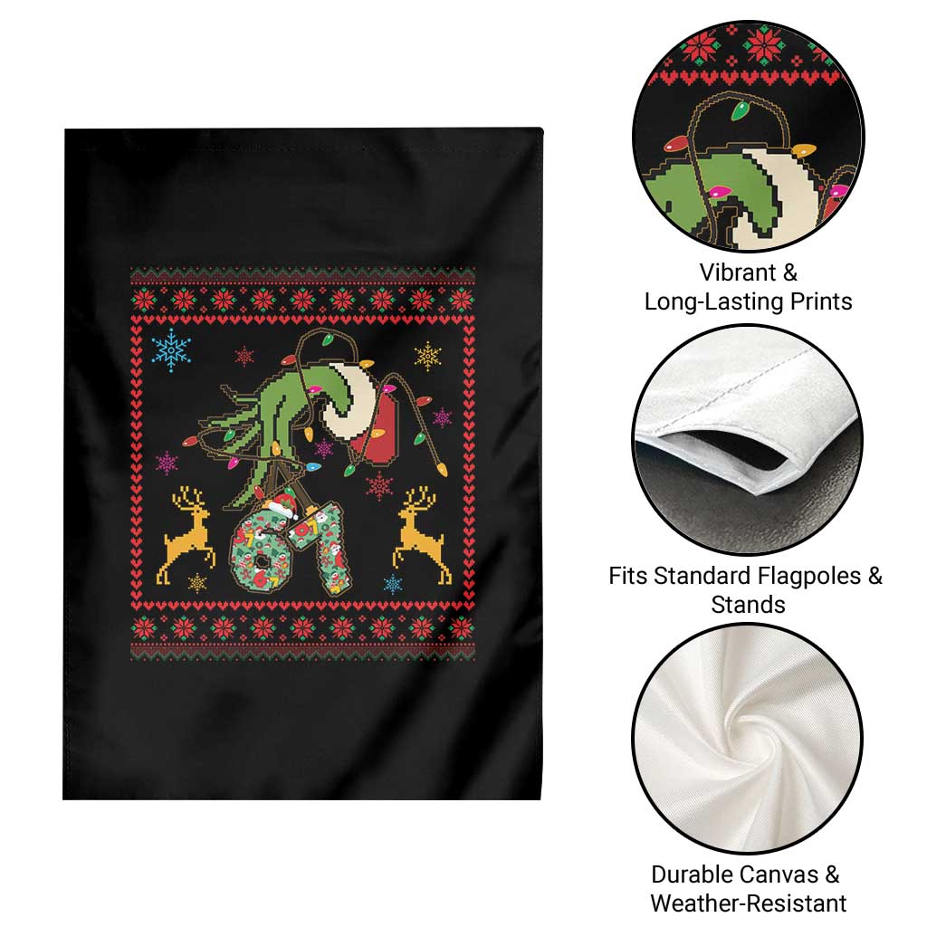 Green Hand 67 Meme Ugly Sweater Garden Flag Funny Holiday Gift - Wonder Print Shop