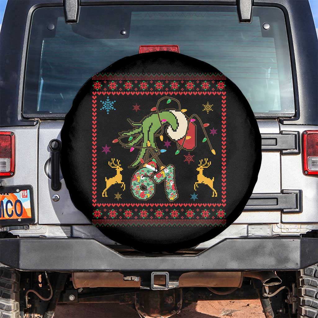 Green Hand 67 Meme Ugly Sweater Spare Tire Cover Funny Holiday Gift - Wonder Print Shop