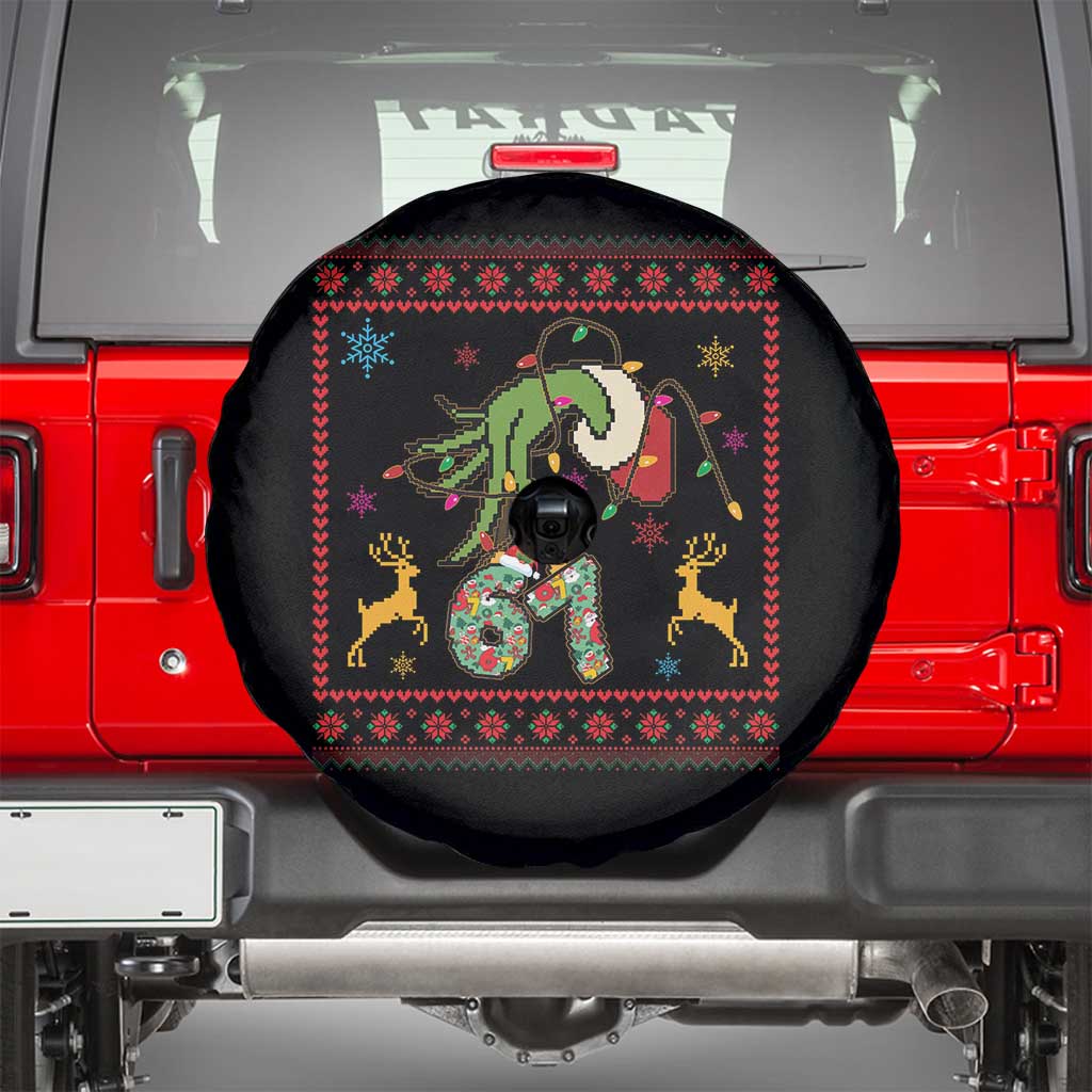 Green Hand 67 Meme Ugly Sweater Spare Tire Cover Funny Holiday Gift - Wonder Print Shop