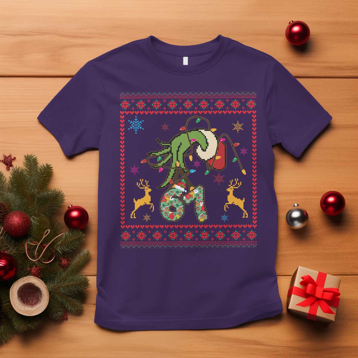 Green Hand 67 Meme Ugly Sweater T Shirt Funny Holiday Gift - Wonder Print Shop