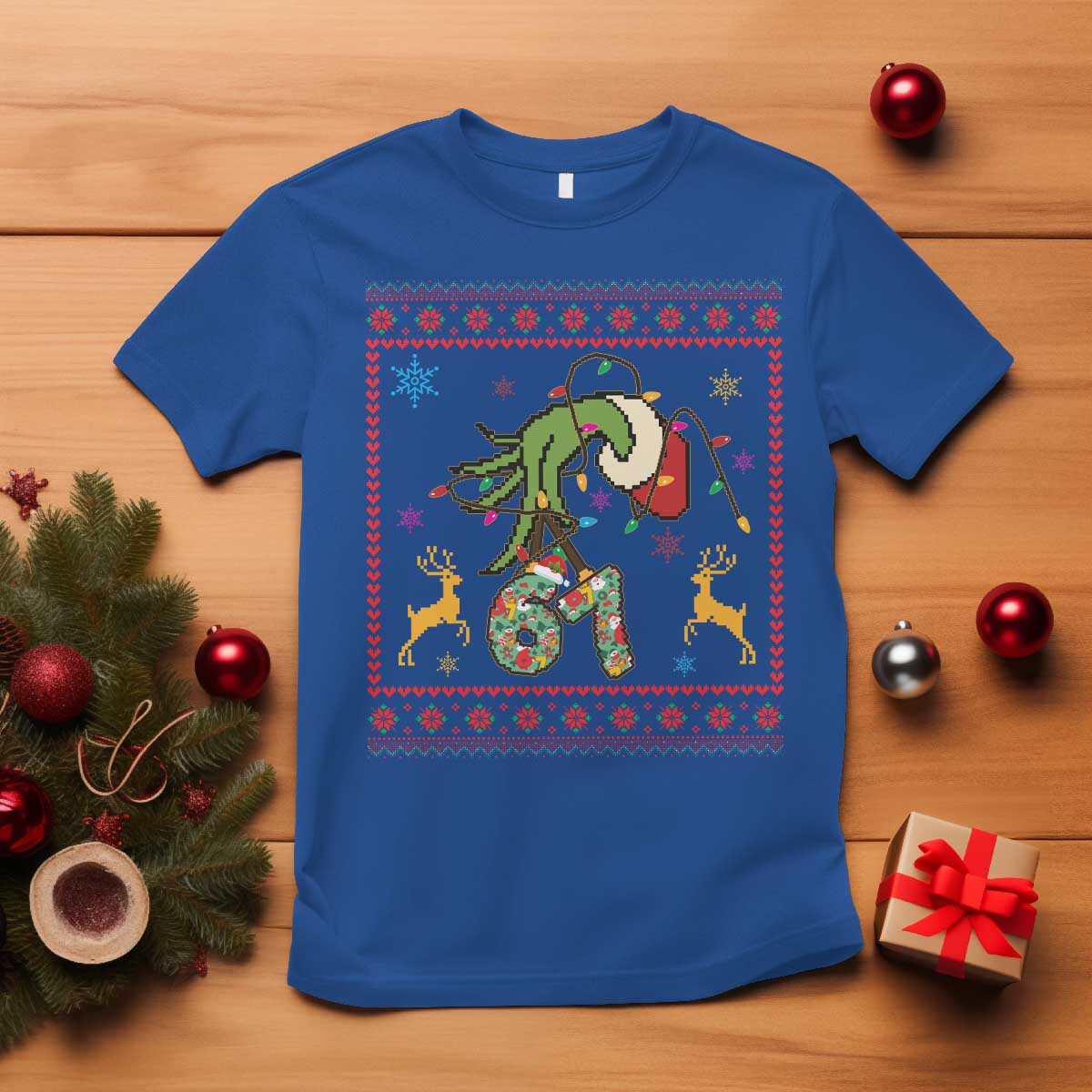 Green Hand 67 Meme Ugly Sweater T Shirt Funny Holiday Gift - Wonder Print Shop