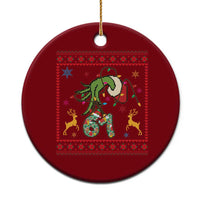 Green Hand 67 Meme Ugly Sweater Ceramic Ornament Funny Holiday Gift - Wonder Print Shop