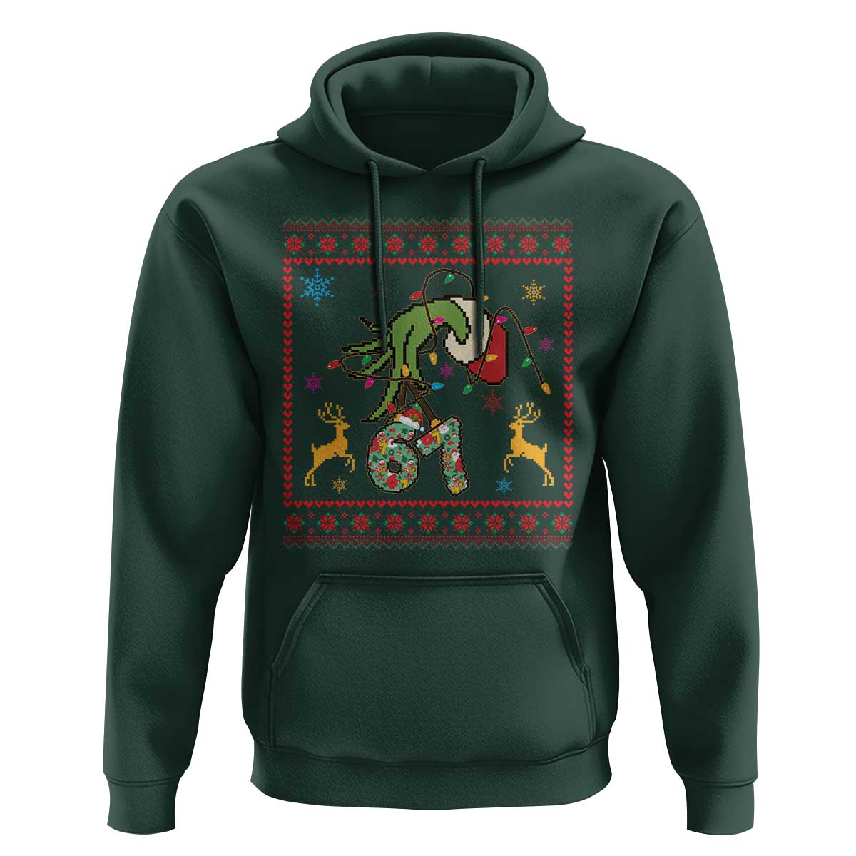 Green Hand 67 Meme Ugly Sweater Hoodie Funny Holiday Gift - Wonder Print Shop
