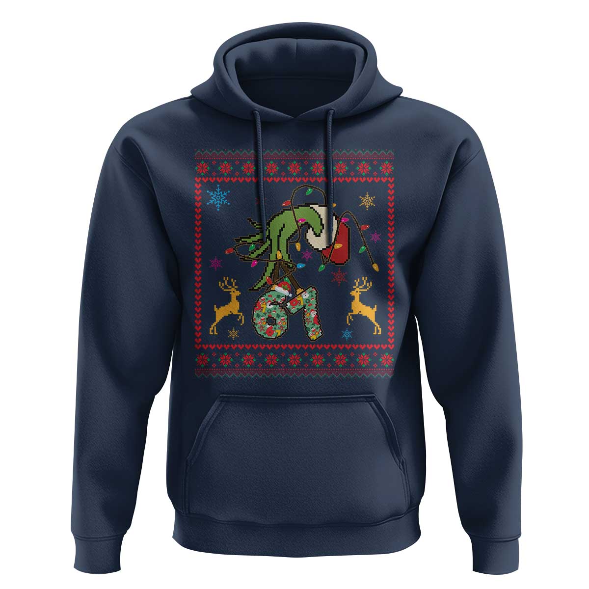 Green Hand 67 Meme Ugly Sweater Hoodie Funny Holiday Gift - Wonder Print Shop