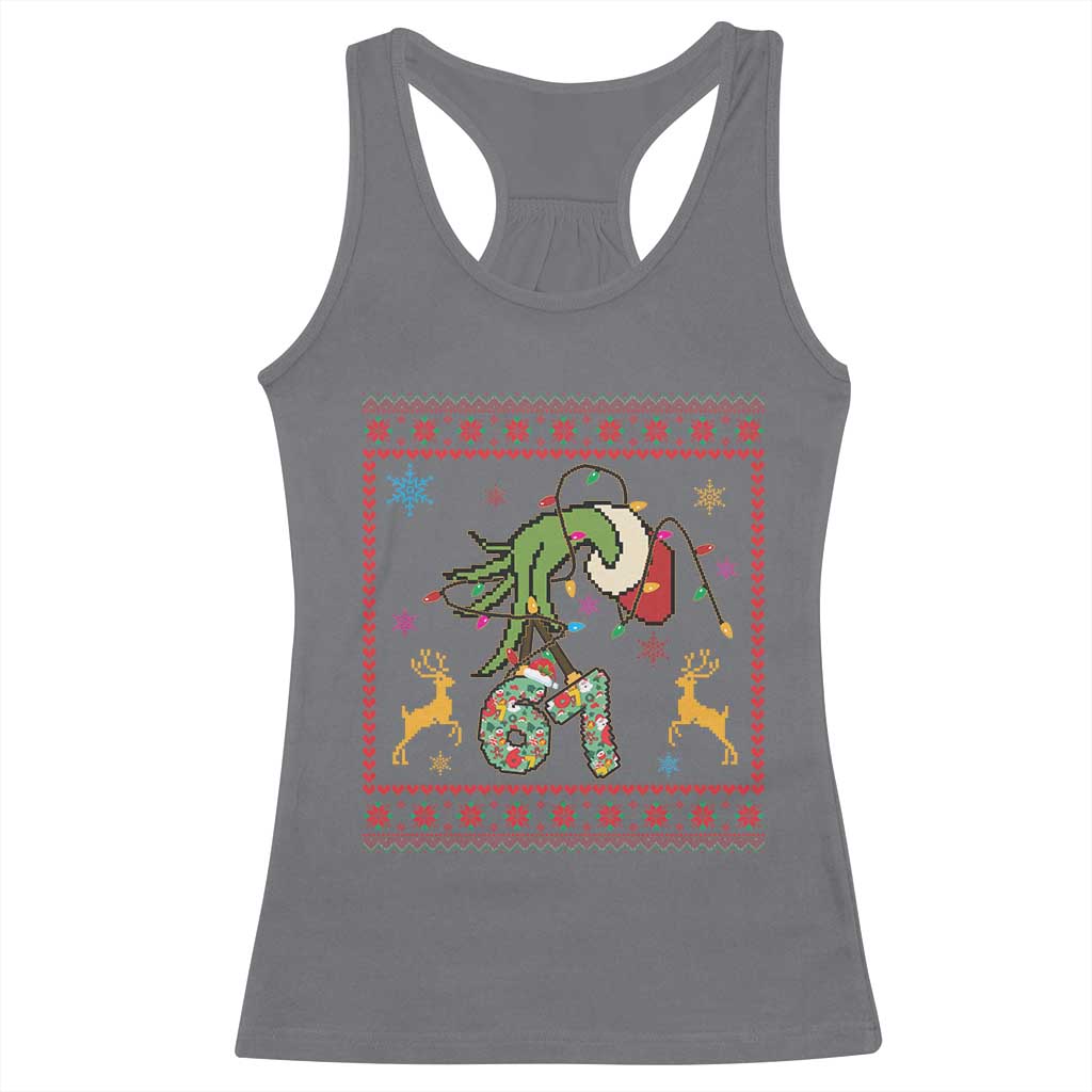 Green Hand 67 Meme Ugly Sweater Racerback Tank Top Funny Holiday Gift - Wonder Print Shop