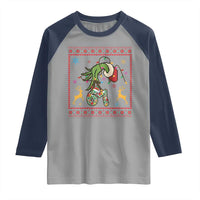 Green Hand 67 Meme Ugly Sweater Raglan Shirt Funny Holiday Gift - Wonder Print Shop
