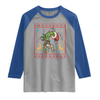 Green Hand 67 Meme Ugly Sweater Raglan Shirt Funny Holiday Gift - Wonder Print Shop