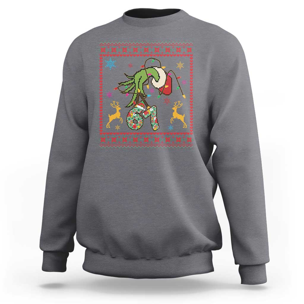 Green Hand 67 Meme Ugly Sweater Sweatshirt Funny Holiday Gift - Wonder Print Shop