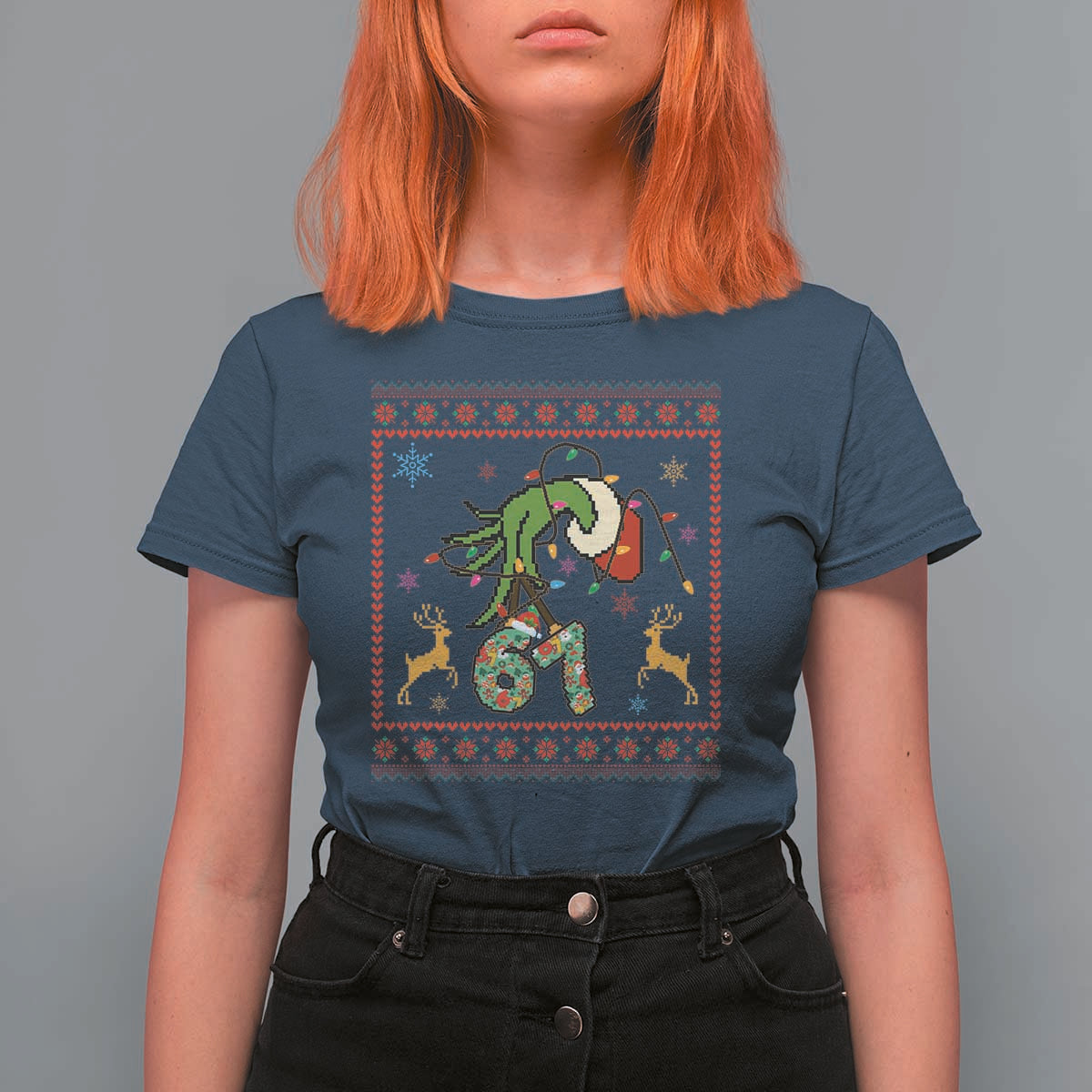 Green Hand 67 Meme Ugly Sweater T Shirt For Women Funny Holiday Gift - Wonder Print Shop