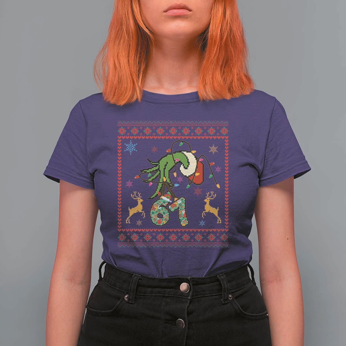 Green Hand 67 Meme Ugly Sweater T Shirt For Women Funny Holiday Gift - Wonder Print Shop