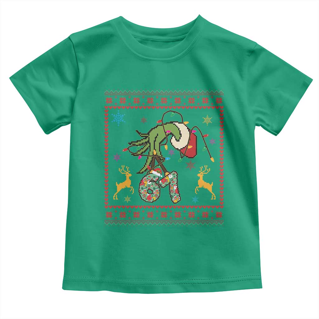 Green Hand 67 Meme Ugly Sweater Toddler T Shirt Funny Holiday Gift - Wonder Print Shop
