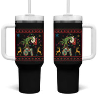 Green Hand 67 Meme Ugly Sweater Tumbler With Handle Funny Holiday Gift - Wonder Print Shop