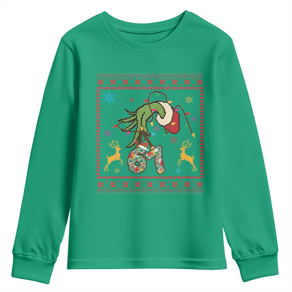 Green Hand 67 Meme Ugly Sweater Youth Sweatshirt Funny Holiday Gift - Wonder Print Shop