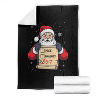 Funny Santa Six Seven Meme Throw Blanket Gen Z Christmas Gift - Wonder Print Shop