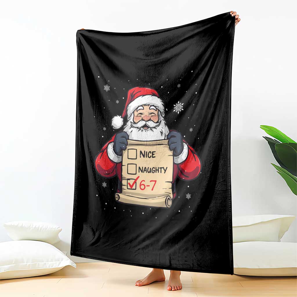 Funny Santa Six Seven Meme Throw Blanket Gen Z Christmas Gift - Wonder Print Shop
