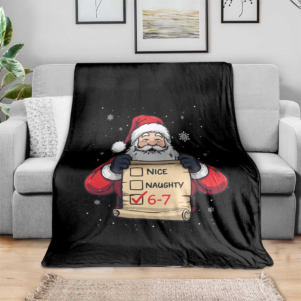 Funny Santa Six Seven Meme Throw Blanket Gen Z Christmas Gift - Wonder Print Shop