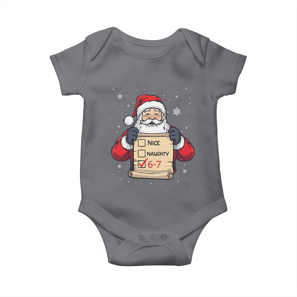 Funny Santa Six Seven Meme Baby Onesie Gen Z Christmas Gift - Wonder Print Shop